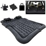 TIYURENER Car Air Mattress for SUV Trunk,Material Thickened Car Mattress,SUV Car Air Mattress Car Bed Mattress,Truck Bed Mattress,Inflatable Car Bed,Double-Sided Flocking Travel Camping Bed (Black)