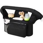 Accmor Stroller Organizer with Insulated Cup Holder, Universal Stroller Organizer with Detachable Phone Bag and Shoulder Strap, Stroller Cup Holder Organizer Fits for Uppababy, Baby Jogger Strollers