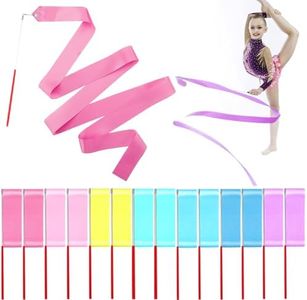 Niceup 14 PCS Dance Ribbons for Unicorn Rainbow Party Favors Decoration, Pastel Rainbow Ribbon Streamer Dancer Wands for Kids Ballet Gymnastics Birthday Party Goodie Bag Fillers