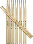 Meinl Stick & Brush Drumsticks, Standard Long 5B Half Brick (6 Pairs, 5 Plus 1 Free) -American Hickory with Acorn Shape Wood Tip-Made in Germany (SB104-6)