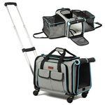 Pet Carrier with Wheels for Small Medium Cat&Dog Soft&Expandable Carrier Airline Approved