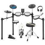 Electric Drum Set with Kick Hammer Pedal, Electronic Drum Kit for Beginner Adult with 150 Sounds, 10" Cymbals, 4 Quiet Mesh Pads, all-in-one drum set with Throne, Headphones, Sticks
