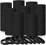 Liliful 100 Pcs Silicone Rubber Bracelets Rubber Wristbands Bracelet Rubber Bands for Silicone Wristband for Women Men Party Gifts (Black)