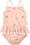 Gerber Girls' One-Piece Swimsuit, Pink Shells