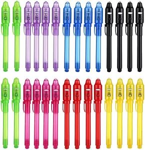 SCStyle Invisible Ink Pen 28Pcs Latest Spy Pen with UV Light Magic Spy Marker Kid Pens for Secret Birthday Message Party,Writing Secret Information Easter Day Halloween Christmas Party Bag Gift
