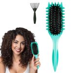 Curl Defining Brush, Boar Bristle Hair Brush, Curly Hair Brush for Detangling, Combing, Shaping and Defining Curls, Curl Brush For Women and Men Less Pulling,Reduce Pulling and Curl Separation