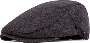 Ambysun Men's Cotton Flat Cap Gatsby Duckbill Hat Newsboy Ivy Irish Cabbie Scally Cap (Grey)