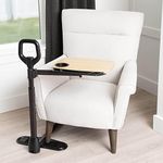 Able Life Able Tray Table, Adjustable Bamboo Swivel TV and Laptop Table with Ergonomic Stand Assist Safety Handle, Independent Living Aid