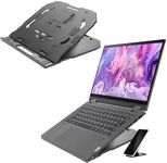 Lenovo 2-in-1 Laptop Stand, Ergonomic, 10 Adjustable Tilt Angles, Ventilated, Non-Slip, Portable, GXF0X02619, Black
