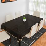 Kuber Industries Dining Table Cover | Tabletop Cover | Table Buffet Cover | Table Linen Cover | 6-Seater Table Cloth | Table Cloth Cover | Small Golden Lace | DTC | 60x90 Inch | Black Transparent