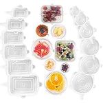 SLIDARO Silicone Stretch Lids Pack of 13, Food Covers for Large Fruit Bowls, Lunch Box, Containers & Jars, Durable & Expandable Silicone Lids Microwave, Freezer & Dishwasher Safe Eco-Friendly