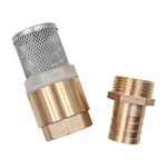 ANCLLO Suction Filter Set Brass 1 Inch Foot Valve With Check Valve Suction Basket Nozzle Screw Thread 1 Inch + Hose Connection 25mm