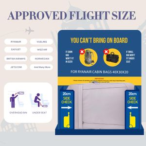 Yankony Ryanair Cabin Bag 40x30x20cm – Underseat Travel Backpack with Multiple Pockets
