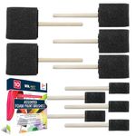 SOL 10pk Foam Brushes for Painting Sizes 2.5, 5, 7.5cm Foam Brush Sponge Paint Brushes Foam Paint Brushes Sponge Brush Paint Sponges Decorating Canvas, Wood Oil Acrylic Paint Foam Brushes for Varnish