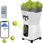 Tennis Ball Machine, PUSUN PT-Mini Pro w/Smart App Control Remote Control,Adjustable Speed/Spin/Frequency for Beginners, 65+Ball Capacity, 3-5h Battery Life, Random/Backhand/Forehand Drill-Lightweight