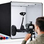 Photo Studio Box, 32x32x32 Inches Portable Foldable Photography Light Box Shooting Tent with Dimmable High CRI95+ LED Lights and 4 Backdrops for Product Photography…