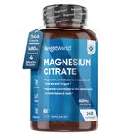 High Strength Magnesium Supplements 1480mg - 240 Magnesium Citrate Capsules - Vegan & Gluten-Free - Providing 440mg High Absorption Elemental Magnesium - 4 Months Supply - Not Magnesium Tablets