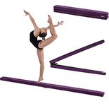 Fun!ture 7ft Folding Gymnastics Balance Beam | Faux Suede | Kids Fitness Training | Home Gym Exercise | Stainless Steel Feet | Soft-Close Hinges | Non Slip | Made in the UK (Purple)