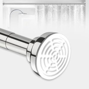 Canway (125 – 220) cm Stainless Steel Extendable Shower Curtain Tension Rod | No-Drill, Anti-Slip, Spring-Loaded, Silver Finish