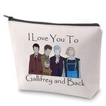 ZJXHPO Dr Who Cosmetic Bag I Love You to Gallifrey and Back Makeup Bag with Zipper Tardis Time Travel Bag Dr Who Movie Fans Gift (C-Gallifrey Back)