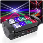 BSBL RGBW DJ Lights 8 Beam Stage Lights Club Lights with Sound Activated and DMX Moving Head Party Lights for Live, Parties, Club, Bar, Home, Wedding, Ceremony...