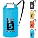 Invool Dry Bag, 5L/10L/20L/30L Waterproof Dry Bag, Dry Sack with Adjustable Shoulder Strap for Hiking, Swimming, Rafting, Surfing, Cycling, Camping, Fishing (Blue)