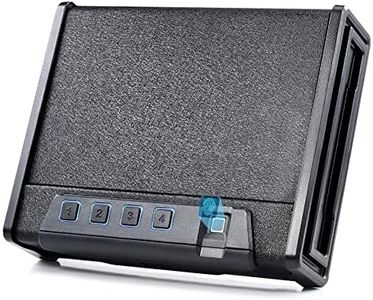 PINTY Gun Safe, Biometric Storage Cabinet with Fingerprint Digital Keypad Key Lock for Home Pistols Taser Guns Hunting Accessories, 2 Handgun Ammo Case Cash Safe Box with LED Light Mute and Alarm Mode