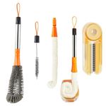 Cup Brush,Mug Brush,Kitchen Multifunctional Pitching Kettle Brush Long Handle Brush,Long Handle Sponge Cleaning Removable Insulated Mug Mouth Groove Crevice Cleaning Brush Soft Hair ﻿ (orange)