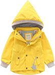 BINIDUCKLING Kids Rain Jacket Toddler Raincoat Girls Boys Spring Jacket 4T Yellow