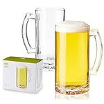 True Beer Mug, Large Pint Glass with Handle, Dishwasher Safe Beer Stein, Extra Large Beer Glasses, 26 Ounce Beer Mug, Set of 2