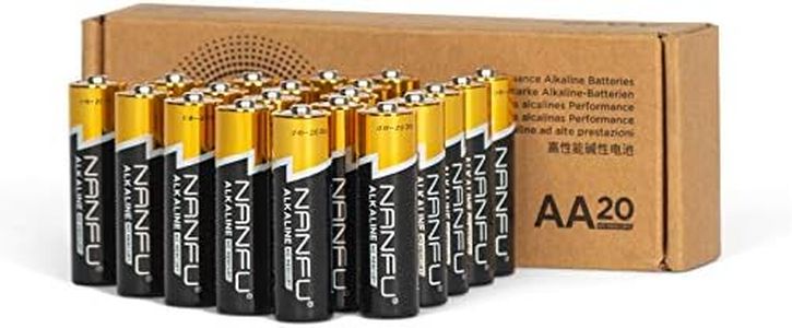 NANFU 20Pack AA Batteries, 1300mAh 1.5V LR6 Alkaline Batteries, Non-Rechargeable Double-A Batteries for Remote Control, Clock, Kids Toy, Wireless Mouse, Glucose Monitor, Scale, Electric Toothbrush