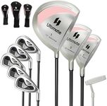 Tangkula 9 Pieces Women's Complete Golf Clubs Set Right Hand, Includes 460cc Alloy #1 Driver & #3 Fairway Wood & #4 Hybrid & #6/#7/#8/#9/#P Irons, Putter, Golf Club Set