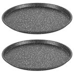 Salter Megastone Pizza Pans – Set of 2, 29 cm Non-Stick Perforated Crisper Trays, Large Oven Baking Tin for Pizzas, 12-Inch Durable Chip Trays, PFOA-Free, Oven Safe Up to 220°C, Strong Carbon Steel