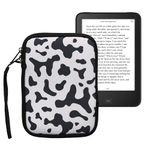 kwmobile Neoprene e-Reader Pouch Size 6" eReader - Universal eBook Sleeve Case with Zipper, Wrist Strap - Black/White