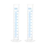 uxcell Plastic Graduated Cylinder, 500ml Measuring Cylinder, Science Test Tube Beakers, 2-Sided Metric Marking, Clear Hex Base for Lab Home 2Pcs