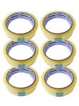 6 Rolls - Cellotape Strong Clear Packing Tape Rolls Extra Long | 24mm x 40m | Packaging Sellotape Parcel Cellotape Transparent