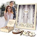 Wedding GuestBook Alternative Pen Sign Drop Top Wooden Frame for Baby Shower Birthday Party Decoration 120 Hearts