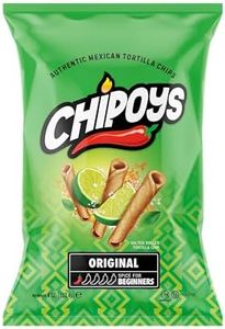 Chipoys Original Lightly Salted with Lime Rolled Corn Tortilla Chips, Gluten-Free, No Trans Fat, High Protein, Low-Calorie Flavorful Mexican Snacks, Made of Premium Crunchy Maiz Chips with Natural Ingredients