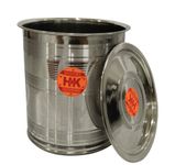 Super HK Stainless Steel Atta Tanki/Container/Box/Drum/Pawali/Tanki with Lid (31 Litre)