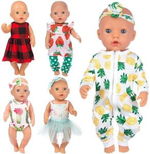 Ecore Fun 5 Sets 14-18 Inch Baby Doll Clothes Dresses Outfits Pjs for 43cm New Born Baby Dolls, 15 Inch Baby Doll, 18 Inch Girl Doll