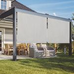 Sophia & William Outdoor Roller Shade, Patio Shades Roll Up, 8'W x 6'H Patio Privacy Roller Shade Screen for Deck Gazebo Patio Backyard Outdoor Sun Shade Grey