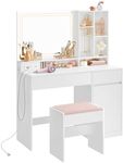 VASAGLE Vanity Desk with Mirror and