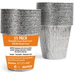 NUPICK 35 Pack BAC407 Grease Bucket Liner Compatible for Traeger Pro Series 575/780, 22/34 Series, Ironwood 650/885 Grills, Grill Accessories for Traeger, 4.9" x 4.5"