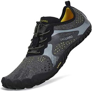 SAGUARO Water Shoes Mens Womens Barefoot Quick Dry Sports Aqua Shoes Unisex Slip On Skin Shoes for Beach Swim Surf Yoga Exercise,Upgrade Black 9 UK