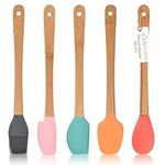 Mini Silicone Spatula Set - Small Kitchen Scraper Spatula for Cooking Baking Mixing Scrapping - Small Jar Spoon Spatula Kitchen Utensils - Dishwasher Safe Heat Resistant Durable Silicone Spatulas