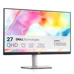 Dell S2722DC Monitor - 27-inch WQHD (2560x1440) 75Hz 4Ms Display, AMD FreeSync, Built in Speaker, USB Type-C/USB 3.2 Gen 1/HDMI Connectivity, Height/Pivot/Swivel/Tilt Adjustability - Platinum Silver