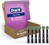 Oral-B Genuine Replacement Brush Heads, Cross Action, Refills For Oral-B Electric Toothbrushes, White, 6 Count