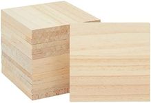 Bright Creations 15 Pack Unfinished 4x4 Wood Squares for Crafts, Blank Wooden Tiles for Burning, Engraving, DIY Coasters