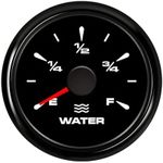 52mm Water Level Gauge, Waterproof Water Level Indicator Meter 0-190ohm or 240-33ohm Adjustable with 7 Colors Backlight for Car Motocycle Yacht Boat