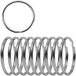 2 Inch Flat Key Rings - Large Split Key Rings - Silver Steel Round Edged Circular Keychain Ring Clips - Sturdy Key Chain Ring Connector (Pack of 10)